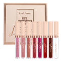8-Piece Set of Matte Liquid Lipsticks and Lip Glazes - Waterproof, Non-Stick, Long-Lasting Lip Color in Brown, Pink, Purple, and Red Shades, Suitable for Daily Use and Parties