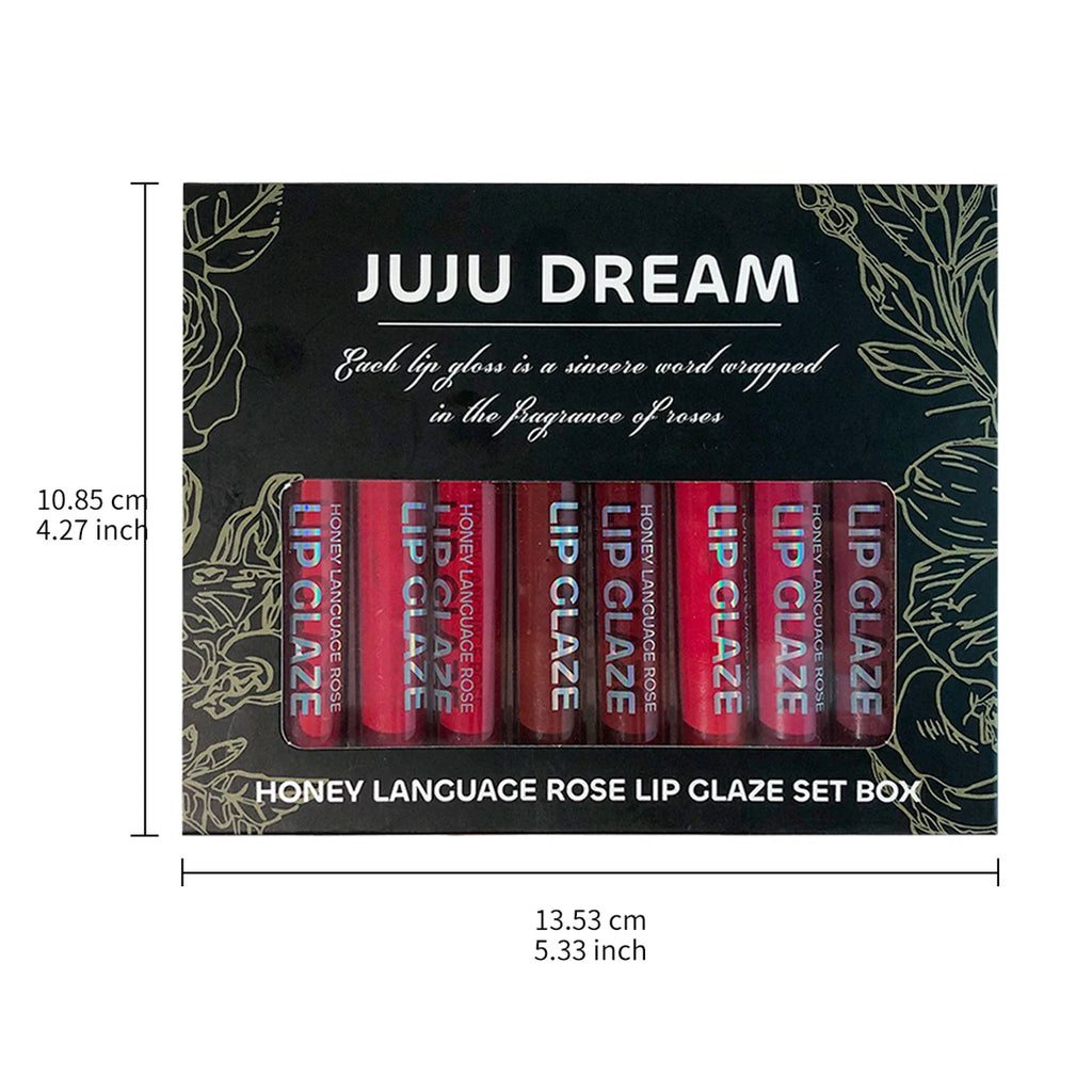 10 pcs/set Nude Lip Gloss Matte Velvet Lipstick - Matte Finish & Long-Lasting，Velvet Lip Gloss Gift Box, Halloween Stage Makeup